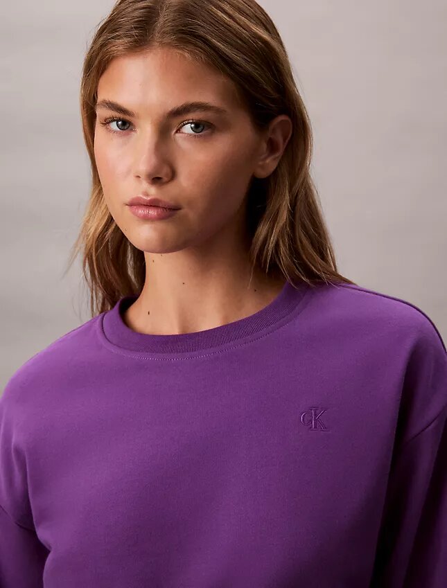 Hanorac relaxat din fleece cu logo arhivă Hanorac relaxat din fleece cu logo arhivă