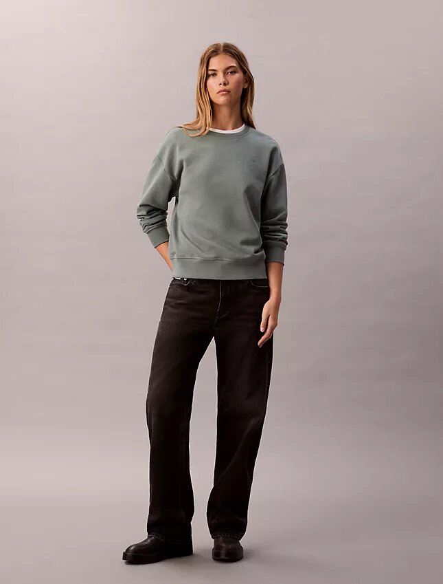 Hanorac relaxat din fleece cu logo arhivă Hanorac relaxat din fleece cu logo arhivă