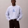 Hanorac relaxat din material frotir premium cu logo Monogram