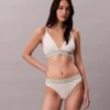 Icon Bralette triunghiulară din bumbac și Modal cu dungi, ușor căptușită