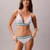 Icon Bralette triunghiulară din bumbac și Modal cu dungi, ușor căptușită