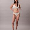 Icon Bralette triunghiulară din bumbac și Modal cu dungi, ușor căptușită