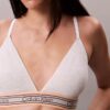Icon Bralette triunghiulară din bumbac și Modal cu dungi, ușor căptușită