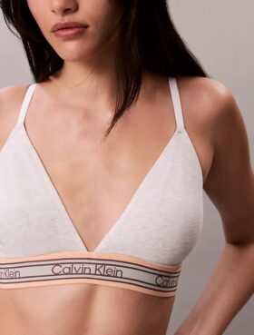 Icon Bralette triunghiulară din bumbac și Modal cu dungi, ușor căptușită