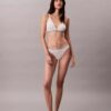 Icon Bralette triunghiulară din bumbac și Modal cu dungi, ușor căptușită