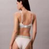 Icon Bralette triunghiulară din bumbac și Modal cu dungi, ușor căptușită