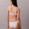 Icon Bralette triunghiulară din bumbac și Modal cu dungi, ușor căptușită