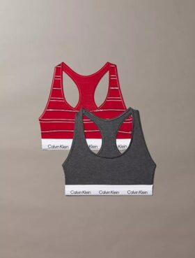 Icon Bralette Unlined din bumbac și Modal, pachet de 2 bucăți
