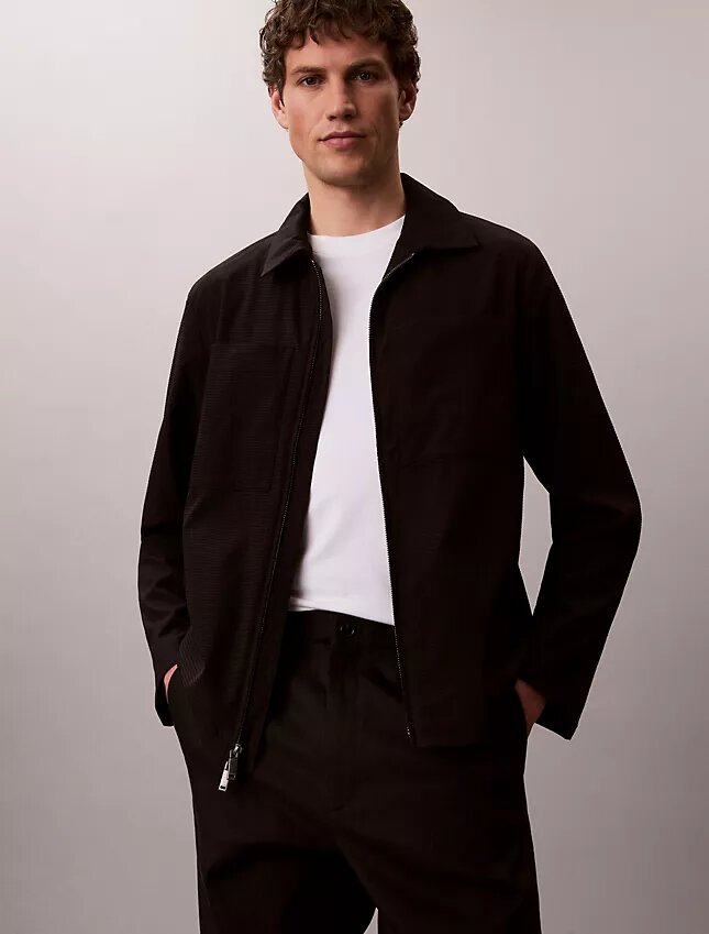 Jachetă blouson din seersucker Jachetă blouson din seersucker