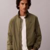 Jachetă bomber din nailon cu model în carouri Jachetă bomber din nailon cu model în carouri