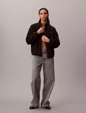 Jachetă cu fermoar din fleece polar