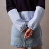 Jachetă din nailon cu fermoar și blocuri de culoare Jachetă din nailon cu fermoar și blocuri de culoare