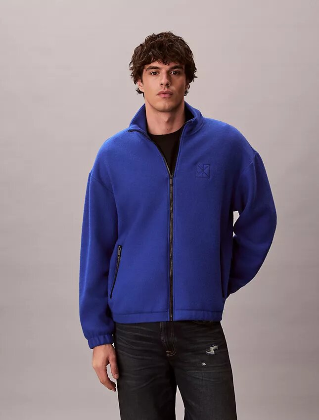 Jachetă lejeră din fleece din amestec de lână Jachetă lejeră din fleece din amestec de lână