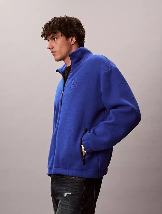 Jachetă lejeră din fleece din amestec de lână Jachetă lejeră din fleece din amestec de lână