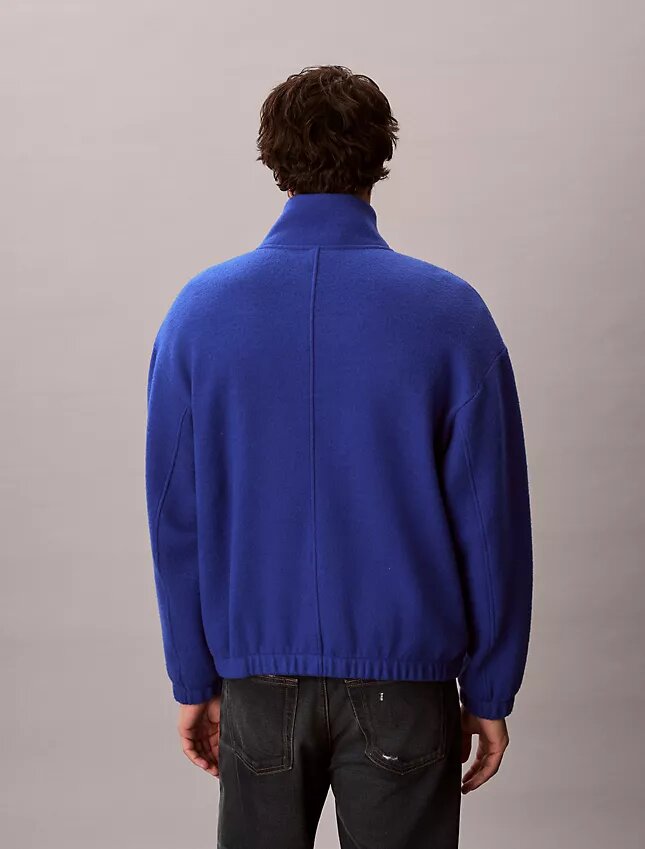 Jachetă lejeră din fleece din amestec de lână Jachetă lejeră din fleece din amestec de lână