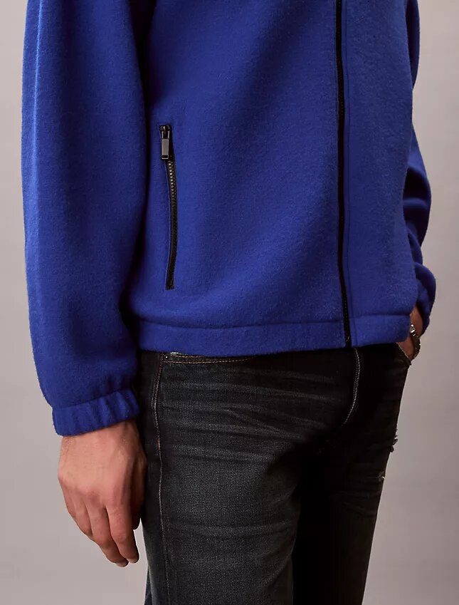 Jachetă lejeră din fleece din amestec de lână Jachetă lejeră din fleece din amestec de lână