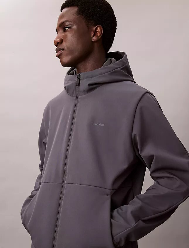 Jachetă softshell cu glugă și fermoar Jachetă softshell cu glugă și fermoar