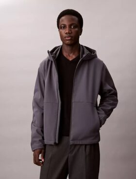 Jachetă softshell cu glugă și fermoar
