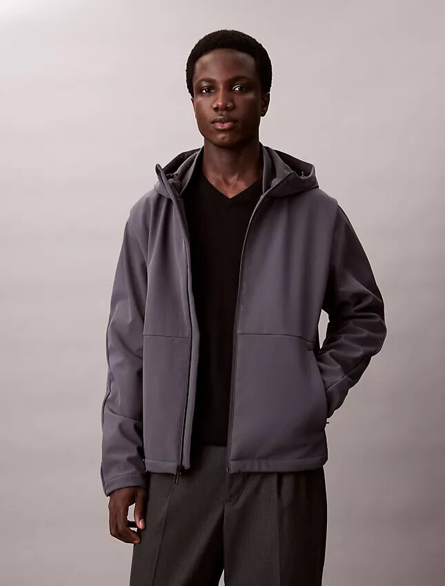 Jachetă softshell cu glugă și fermoar Jachetă softshell cu glugă și fermoar