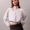 Jachetă sport cropped, țesută, cu croială lejeră Jachetă sport cropped, țesută, cu croială lejeră