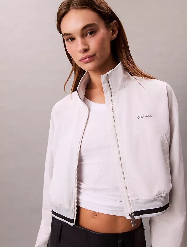 Jachetă sport cropped, țesută, cu croială lejeră Jachetă sport cropped, țesută, cu croială lejeră