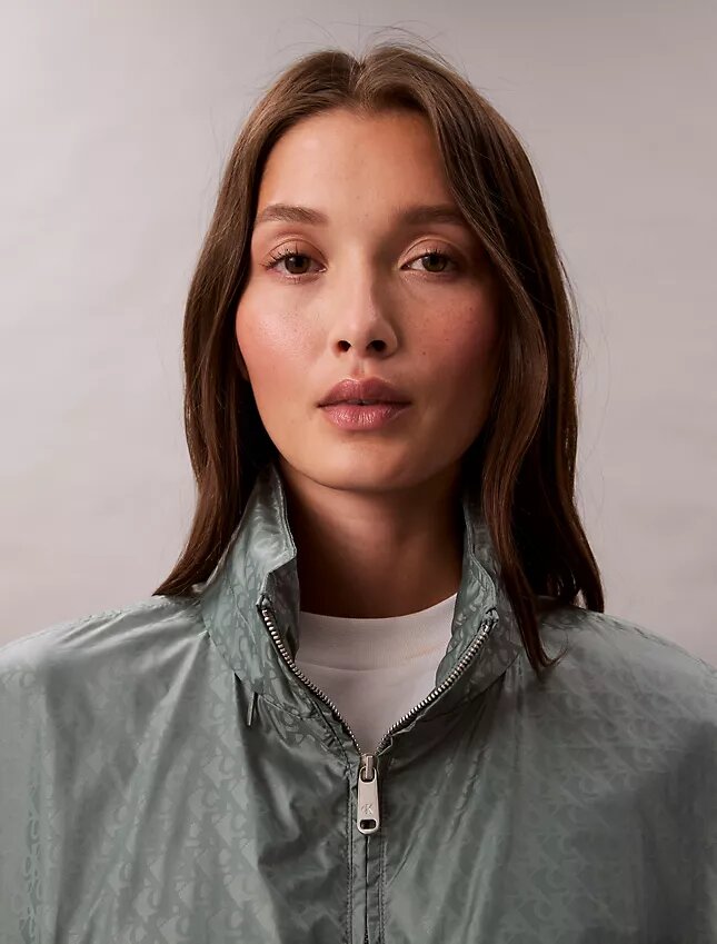 Jachetă windbreaker cu imprimeu Monogram pe toată suprafața Jachetă windbreaker cu imprimeu Monogram pe toată suprafața
