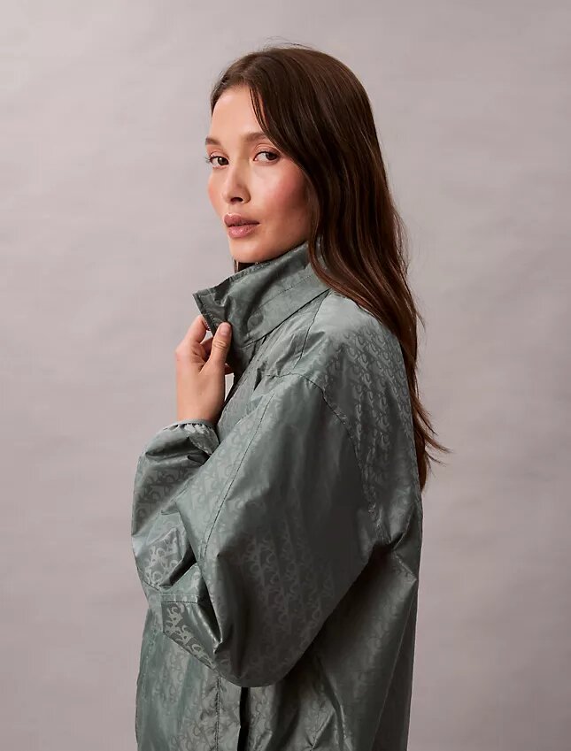 Jachetă windbreaker cu imprimeu Monogram pe toată suprafața Jachetă windbreaker cu imprimeu Monogram pe toată suprafața
