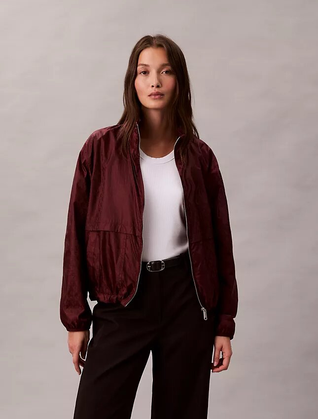 Jachetă windbreaker cu imprimeu Monogram pe toată suprafața Jachetă windbreaker cu imprimeu Monogram pe toată suprafața