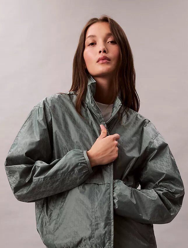 Jachetă windbreaker cu imprimeu Monogram pe toată suprafața Jachetă windbreaker cu imprimeu Monogram pe toată suprafața