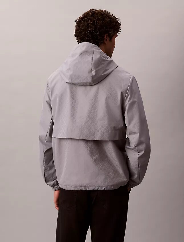 Jachetă windbreaker cu logo pe toată suprafața Jachetă windbreaker cu logo pe toată suprafața