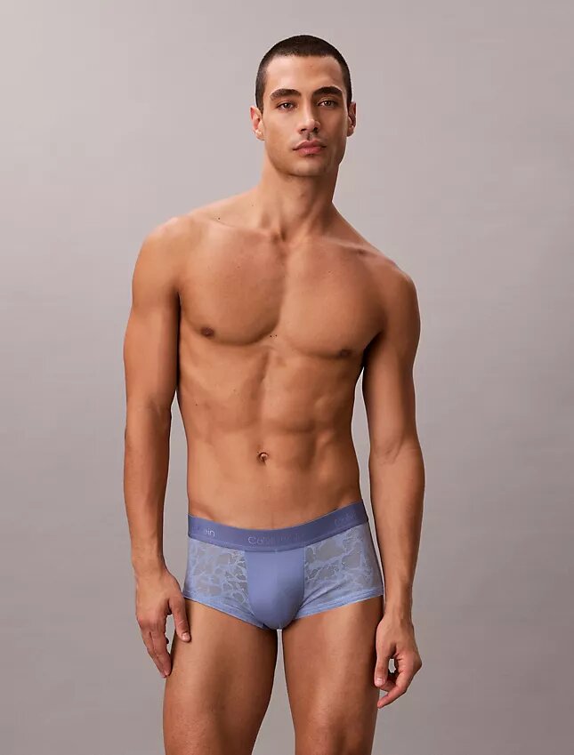 Low Rise Trunk din microfibră cu dantelă Low Rise Trunk din microfibră cu dantelă