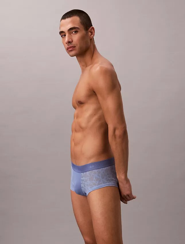 Low Rise Trunk din microfibră cu dantelă Low Rise Trunk din microfibră cu dantelă