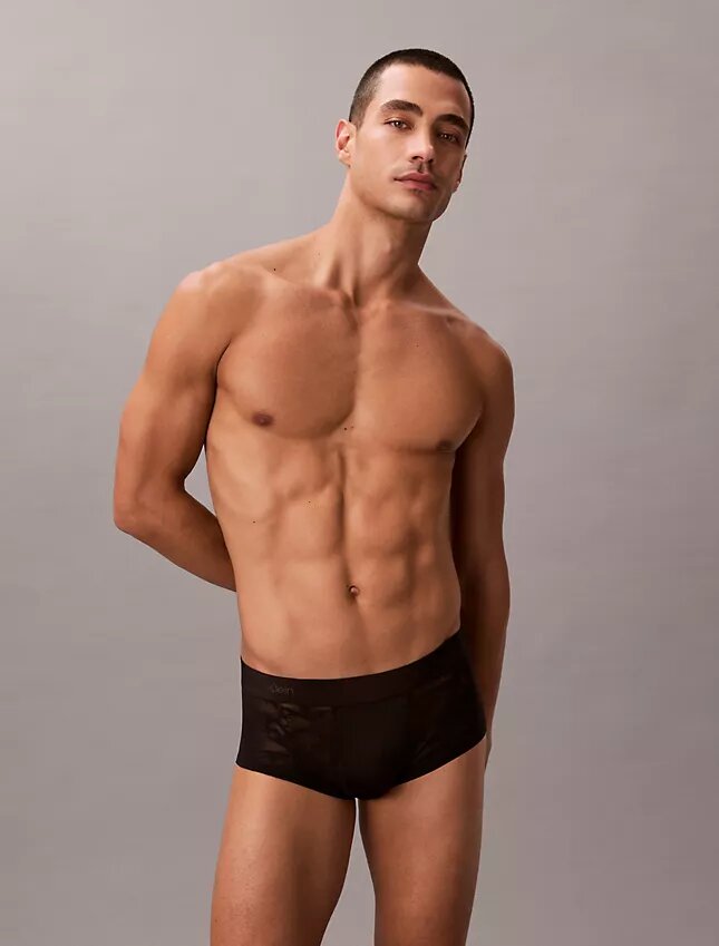 Low Rise Trunk din microfibră cu dantelă Low Rise Trunk din microfibră cu dantelă