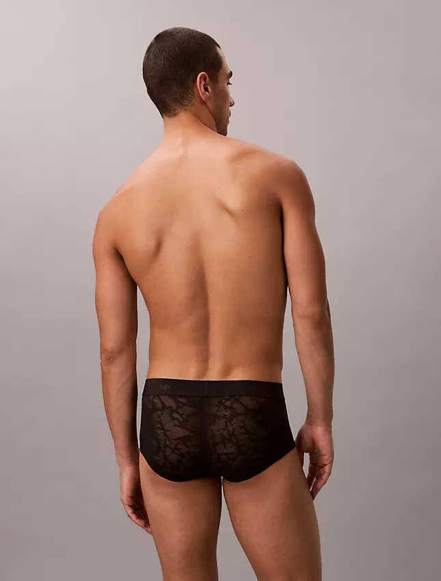 Low Rise Trunk din microfibră cu dantelă Low Rise Trunk din microfibră cu dantelă