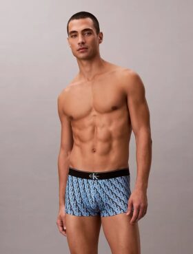 Low Rise Trunk din microfibră elastică cu monogramă grafică Low Rise Trunk din microfibră elastică cu monogramă grafică