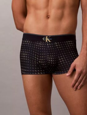 Low Rise Trunk din microfibră elastică cu monogramă grafică