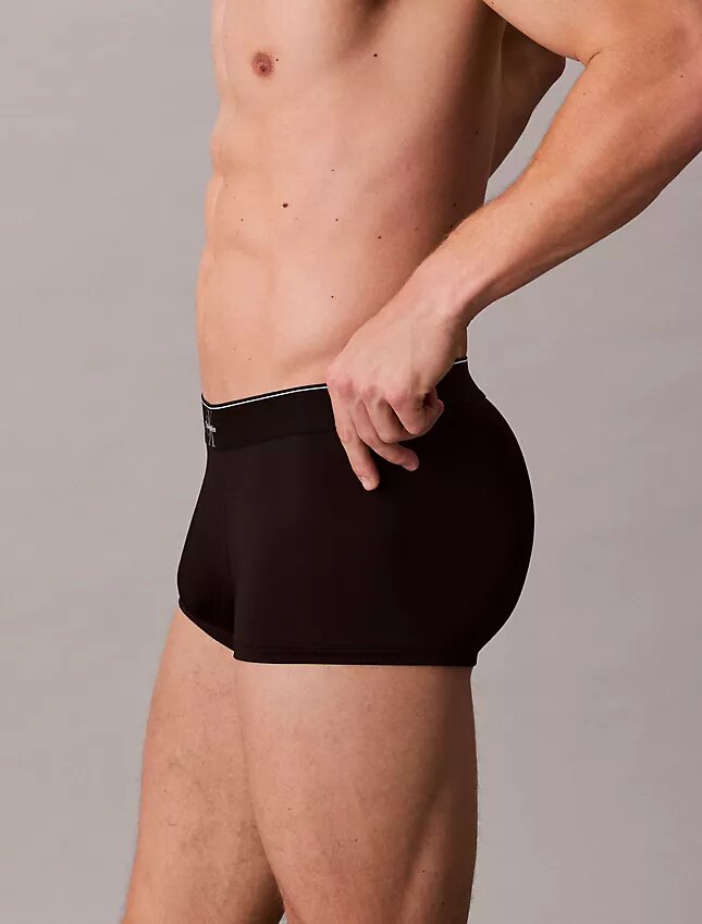Low Rise Trunk din microfibră elastică cu monogramă grafică Low Rise Trunk din microfibră elastică cu monogramă grafică