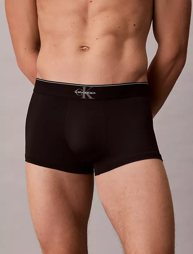 Low Rise Trunk din microfibră elastică cu monogramă grafică Low Rise Trunk din microfibră elastică cu monogramă grafică