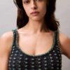 Maiou din bumbac croșetat cu mărgele