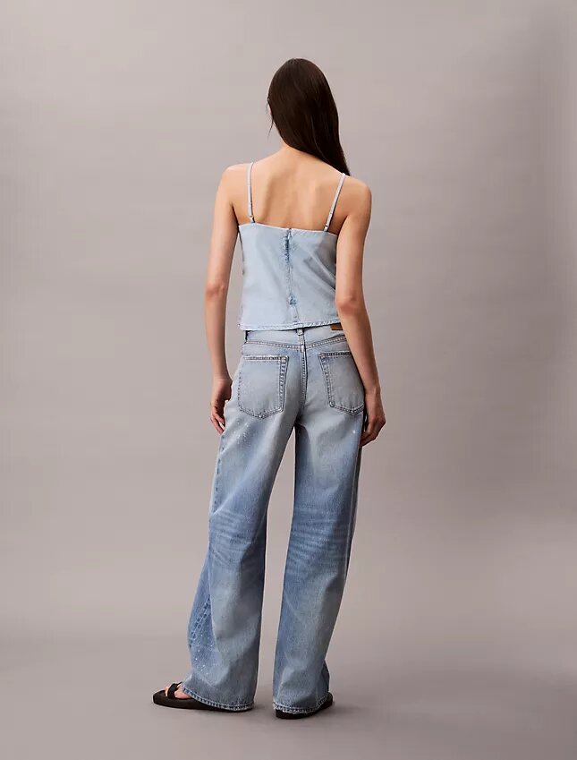Maiou din denim din amestec de bumbac și in Maiou din denim din amestec de bumbac și in
