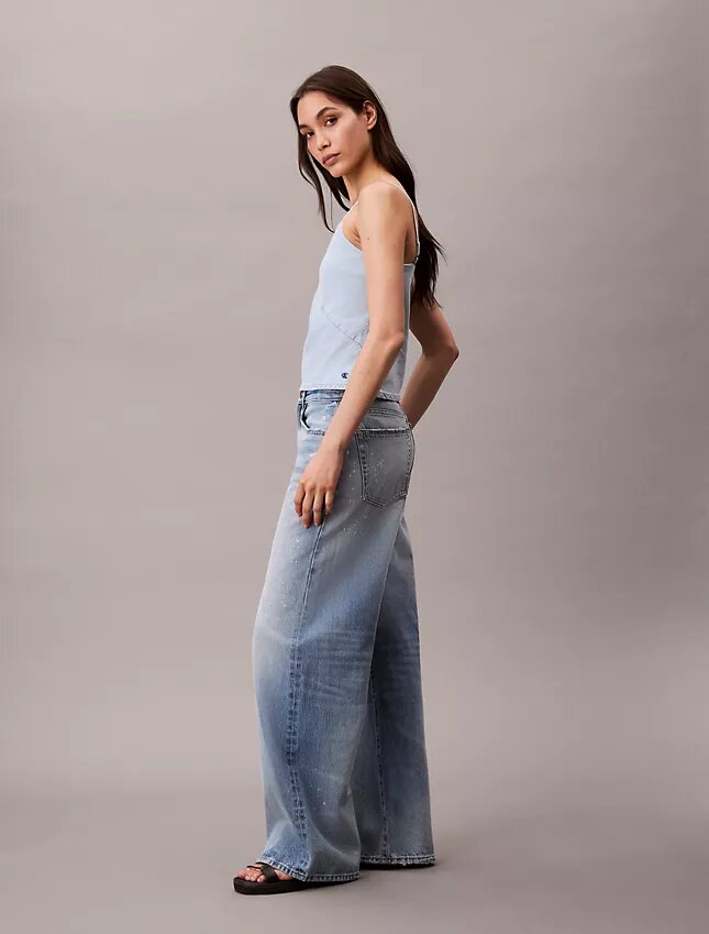 Maiou din denim din amestec de bumbac și in Maiou din denim din amestec de bumbac și in