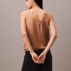 Maiou din satin șifonat cu legătură în față Maiou din satin șifonat cu legătură în față