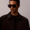 Ochelari de soare moderni din acetat, cu formă dreptunghiulară modificată Ochelari de soare moderni din acetat, cu formă dreptunghiulară modificată