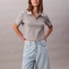 Șorturi bermuda din Denim relaxat, amestec de in Șorturi bermuda din Denim relaxat, amestec de in