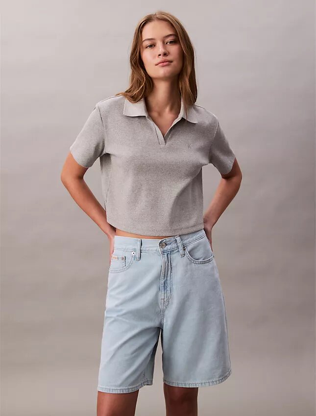 Șorturi bermuda din Denim relaxat, amestec de in Șorturi bermuda din Denim relaxat, amestec de in