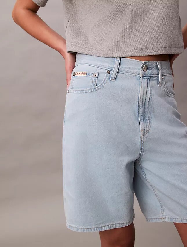 Șorturi bermuda din Denim relaxat, amestec de in Șorturi bermuda din Denim relaxat, amestec de in