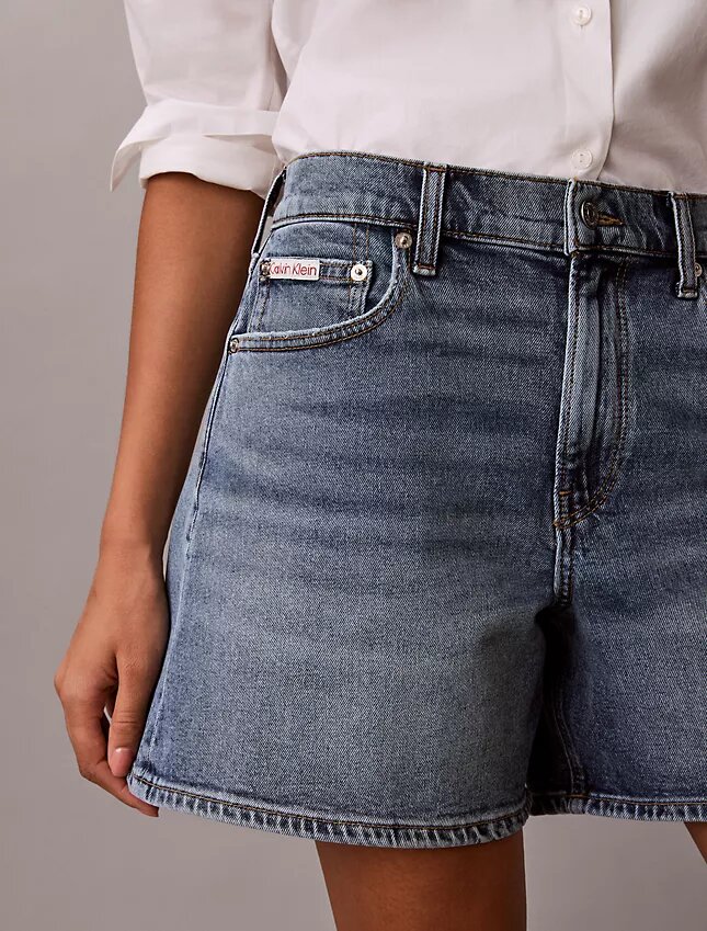 Șorturi din denim cu croi în A Șorturi din denim cu croi în A