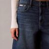 Șorturi din denim cu tiv rulat și croială în A Șorturi din denim cu tiv rulat și croială în A