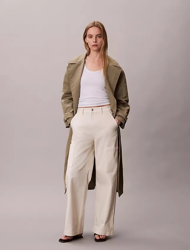 Pantaloni cargo din denim cu croială lejeră Pantaloni cargo din denim cu croială lejeră