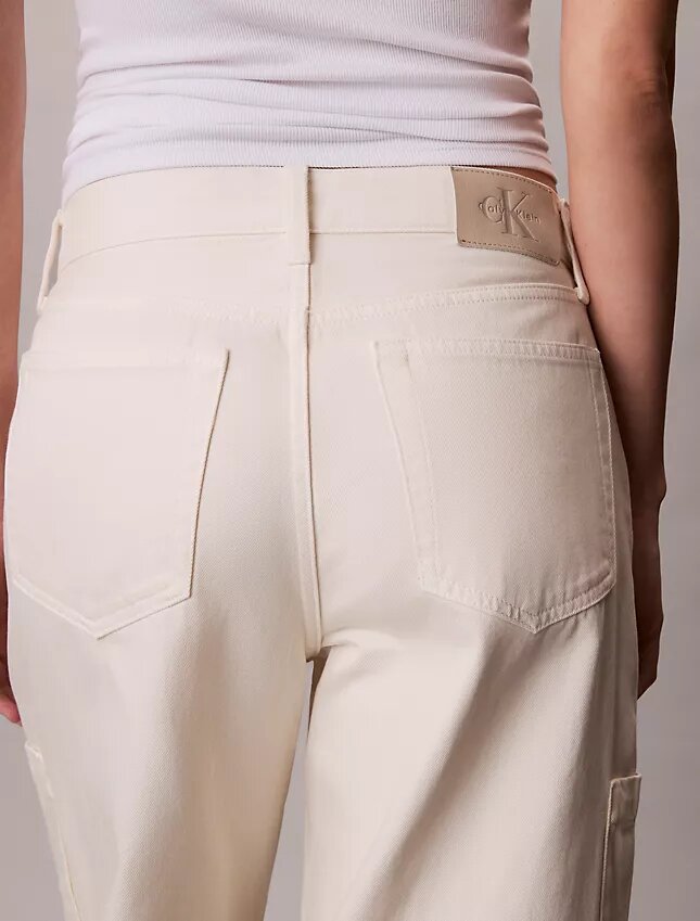 Pantaloni cargo din denim cu croială lejeră Pantaloni cargo din denim cu croială lejeră